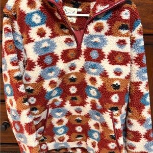 Oversized Geometric Sherpa Pullover